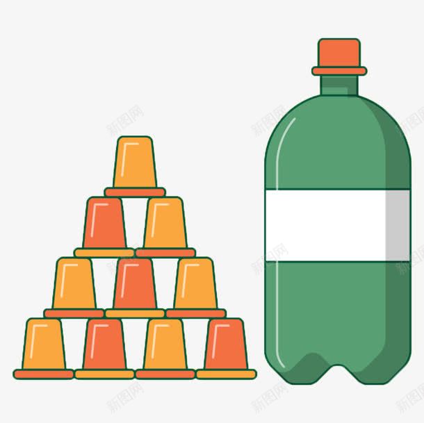 饮料瓶和杯子png免抠素材_新图网 https://ixintu.com 卡通 装饰 饮料 饮料瓶