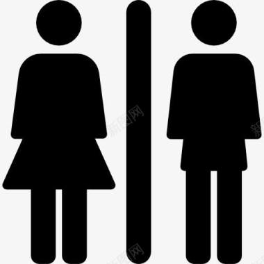 厕所标志与女人和男人图标图标