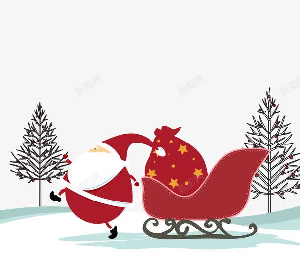 欢度圣诞节png免抠素材_新图网 https://ixintu.com 圣诞树 圣诞老人 雪天