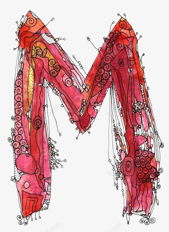 字母Mpng免抠素材_新图网 https://ixintu.com 网页水彩装饰画