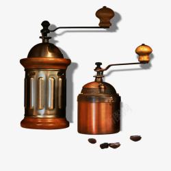复古咖啡壶研磨咖啡豆的古典风格的咖啡壶高清图片