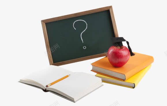 学习用具png免抠素材_新图网 https://ixintu.com 书本 博士帽 黑白