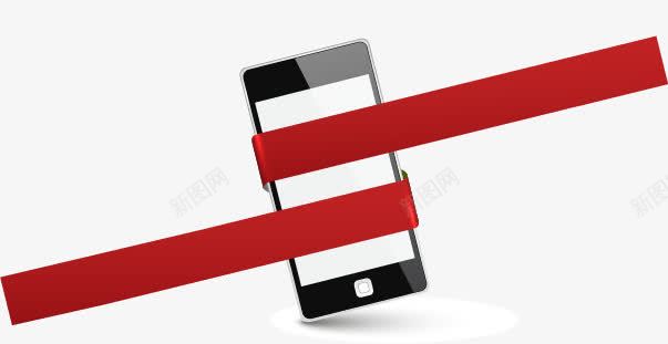 红丝带捆绑手机png免抠素材_新图网 https://ixintu.com 手机 时尚 红色带 背景设计