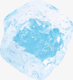 透明冰晶蓝色夏日素材