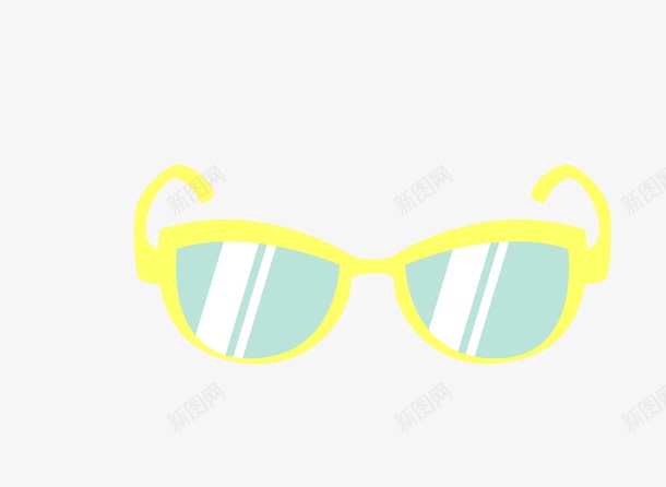黄色卡通小眼镜墨镜png免抠素材_新图网 https://ixintu.com 卡通小眼镜 墨镜 矢量眼镜 黄色眼镜