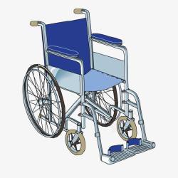 卡通蓝色轮椅素材