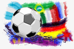 漂亮足球漂亮足球的水彩画矢量图高清图片