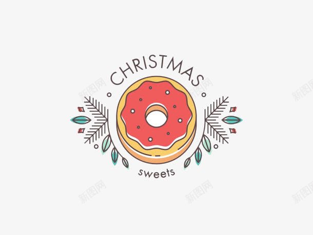 圣诞节甜甜圈png免抠素材_新图网 https://ixintu.com 免抠素材 可爱 圣诞节 甜甜圈