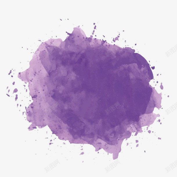 紫色水彩涂鸦png免抠素材_新图网 https://ixintu.com 创意设计 图案设计 水彩涂鸦 紫色