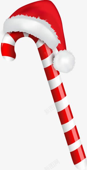 手绘圣诞帽拐杖图案png免抠素材_新图网 https://ixintu.com 图案 圣诞帽 手绘 拐杖