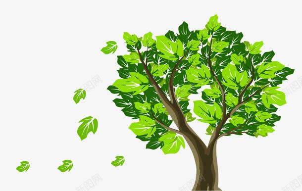 树和飘落的叶子png免抠素材_新图网 https://ixintu.com png 叶子 树 植物
