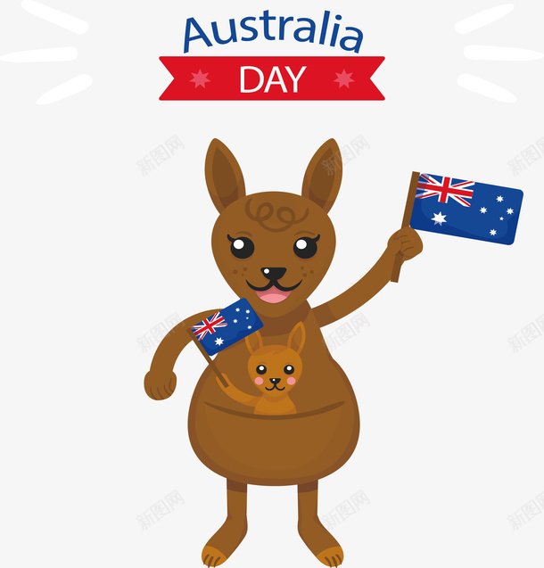 可爱拿着国旗的袋鼠矢量图ai免抠素材_新图网 https://ixintu.com AustraliaDay 可爱袋鼠 国旗袋鼠 澳大利亚 矢量png 袋鼠 矢量图