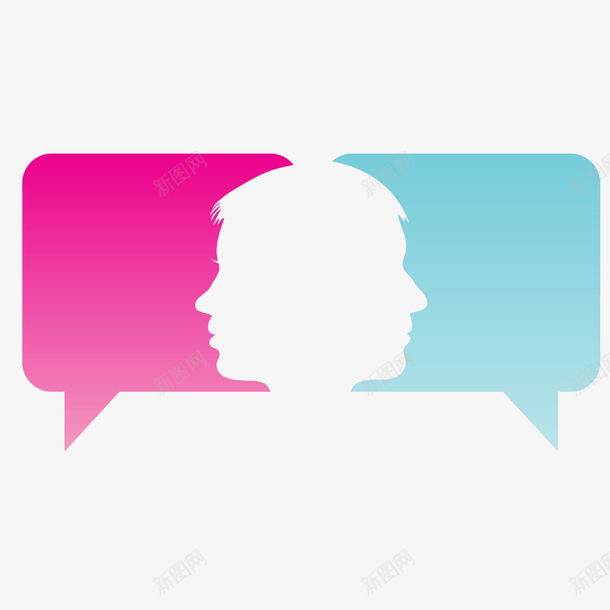 创意彩色对话框png免抠素材_新图网 https://ixintu.com png图形 人头 对话框 彩色 装饰