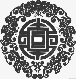风传统元素花纹纹理平面广告矢量图