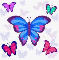 手绘艺术绘画手绘彩色蝴蝶高清图片