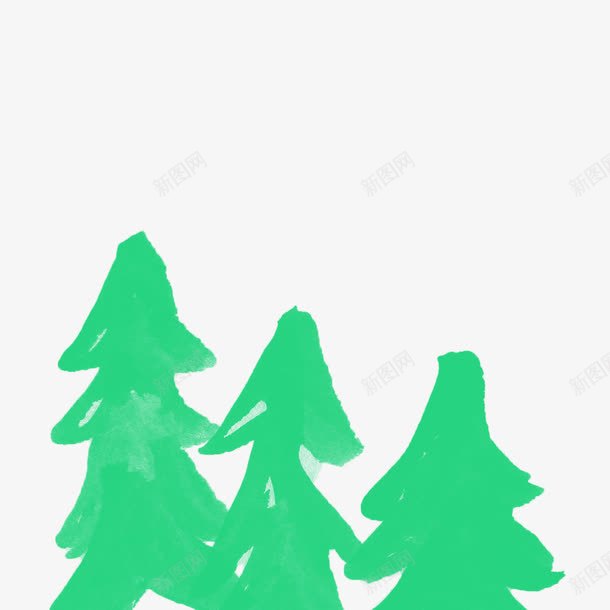 绿色笔刷png免抠素材_新图网 https://ixintu.com 卡通 树 笔刷 绿色