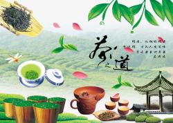 中国风茶园茶业海报素材