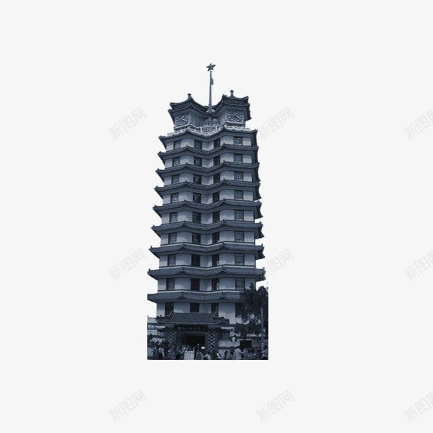 耸立的塔png免抠素材_新图网 https://ixintu.com 历史 古迹 建筑 蓝色