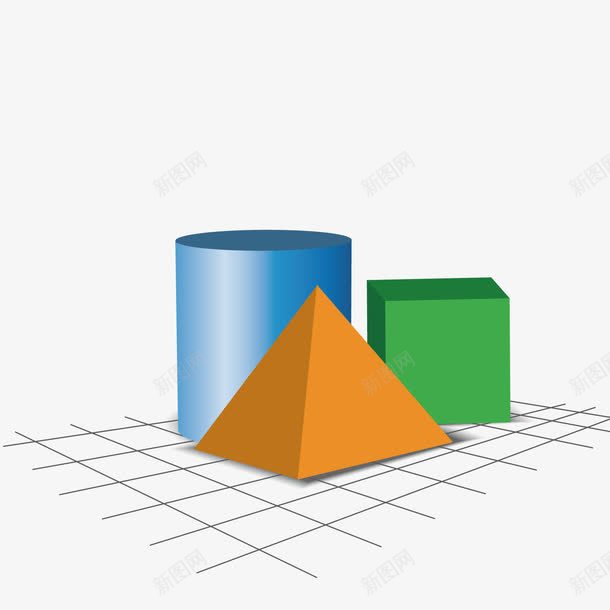 立体图形png免抠素材_新图网 https://ixintu.com 基础 绘画 网面 装饰