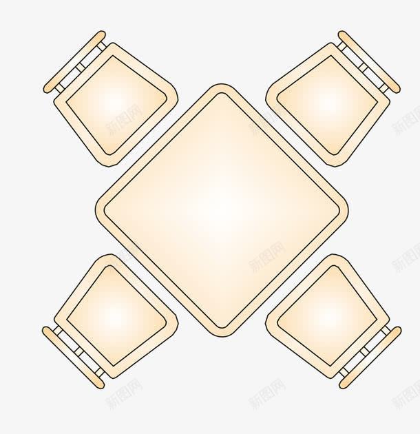 户型图彩平图正方形4人餐桌椅png免抠素材_新图网 https://ixintu.com 4人 彩平图 户型图 正方形 餐桌椅