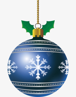 蓝色雪花圣诞球矢量图素材