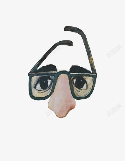 眼睛上的眼镜png免抠素材_新图网 https://ixintu.com 五官 卡通 手绘