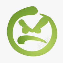 绿色的愤怒表情图标png_新图网 https://ixintu.com 