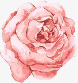 手绘粉色唯美玫瑰装饰素材