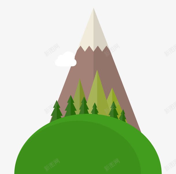 绿色山丘大山和树png免抠素材_新图网 https://ixintu.com 大山 山丘 树 绿色
