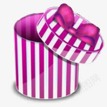 紫色竖条蝴蝶结礼物盒图标图标