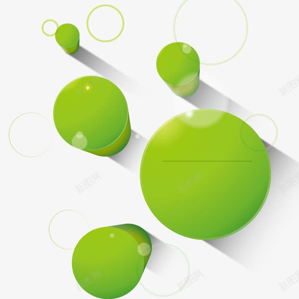 3D绿色圆柱背景png免抠素材_新图网 https://ixintu.com 