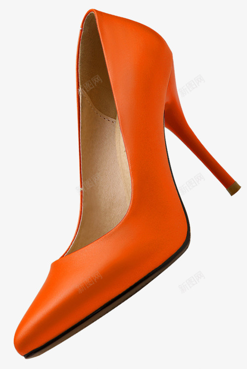 一只橙色高跟鞋png免抠素材_新图网 https://ixintu.com 一只 实物 橙色 高跟鞋