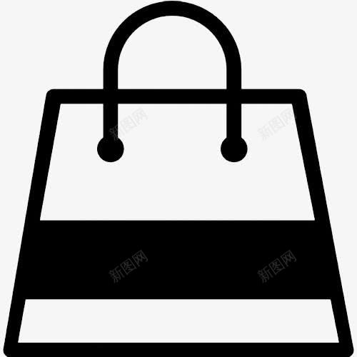 T形购物袋png免抠素材_新图网 https://ixintu.com 买东西 放东西 梯形图 装东西 黑色