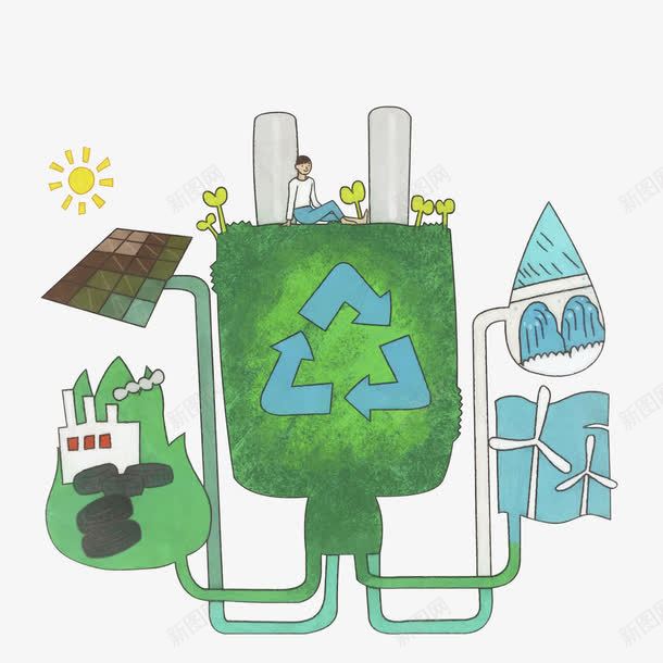 环保插图png免抠素材_新图网 https://ixintu.com 保护环境 卡通 可循环 环保 男孩 节能减排