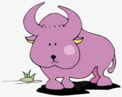 卡通紫色牛素材