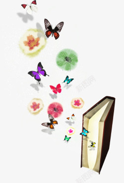 书本里的蝴蝶素材