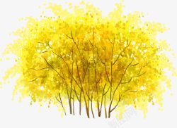 黄色树木创意插画素材