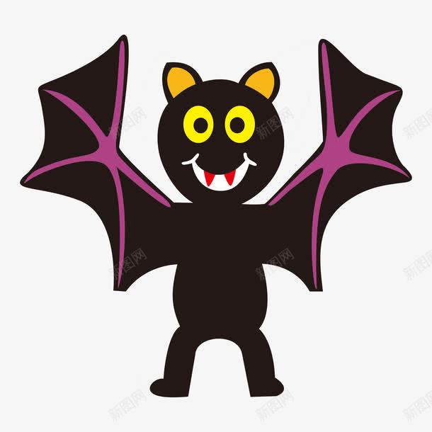 万圣节卡通蝙蝠png免抠素材_新图网 https://ixintu.com 万圣节 卡通 紫色 蝙蝠 装饰 黑色
