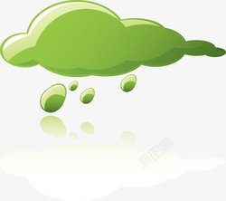 绿色创意雨云LOGO图标矢量图素材
