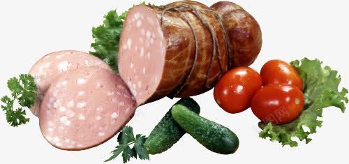 切片的火腿png免抠素材_新图网 https://ixintu.com 火腿 美食 肉食 蔬菜 食材