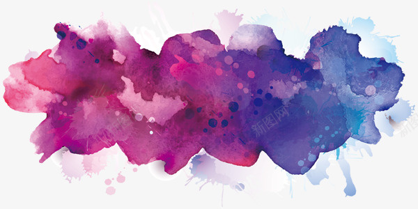 蓝紫色唯美水彩装饰图案png免抠素材_新图网 https://ixintu.com 唯美 水墨 水彩 蓝紫色 装饰图案