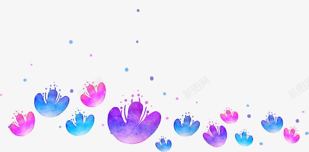 冷色花朵装饰png免抠素材_新图网 https://ixintu.com 冷色 花朵 装饰