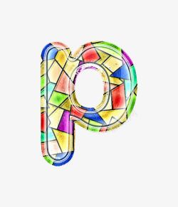 彩色玻璃字母P素材