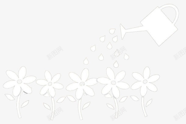 白色花洒浇花png免抠素材_新图网 https://ixintu.com 园艺 浇水 浇花 白色 花卉 花洒 花洒喷水