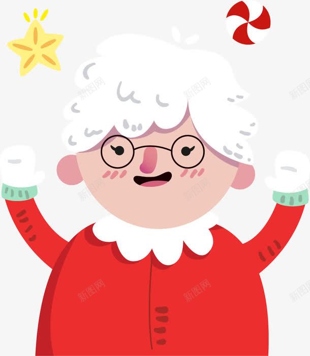 圣诞奶奶png免抠素材_新图网 https://ixintu.com 人物 卡通 圣诞 奶奶