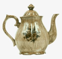 仿木陶瓷茶壶素材