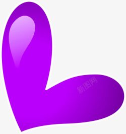 卡通紫色爱心气泡素材