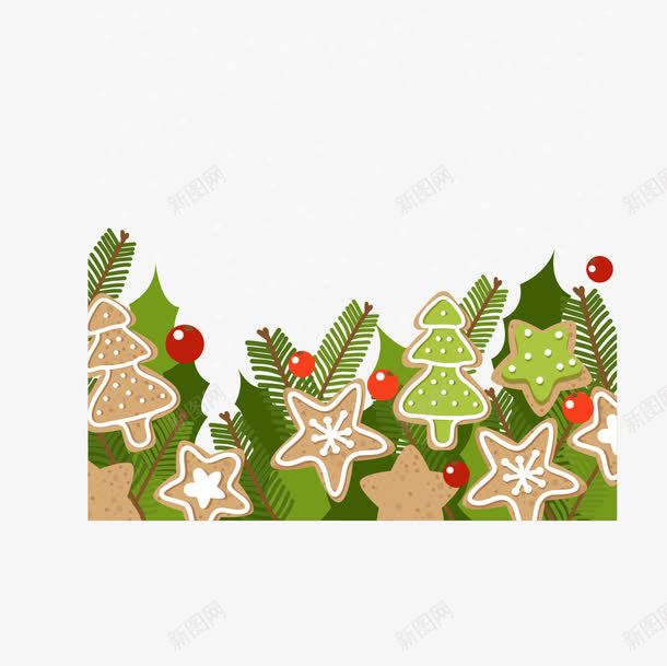 卡通圣诞星星绿叶png免抠素材_新图网 https://ixintu.com 卡通绿叶 圣诞节 扁平 星星 简约 绿色