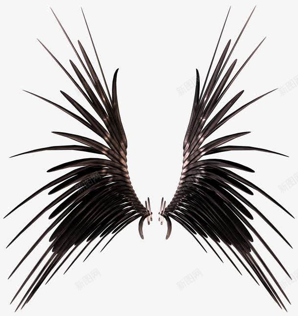 黑色翅膀png免抠素材_新图网 https://ixintu.com 对称 张开的翅膀 梦幻 黑色