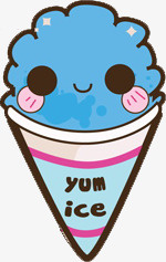 蓝色冰淇淋png免抠素材_新图网 https://ixintu.com 冰淇淋 卡通 可爱人物 手绘 蓝色